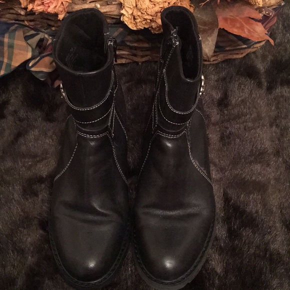🦊Baretraps black leather/suede Moto boots - Picture 3 of 4